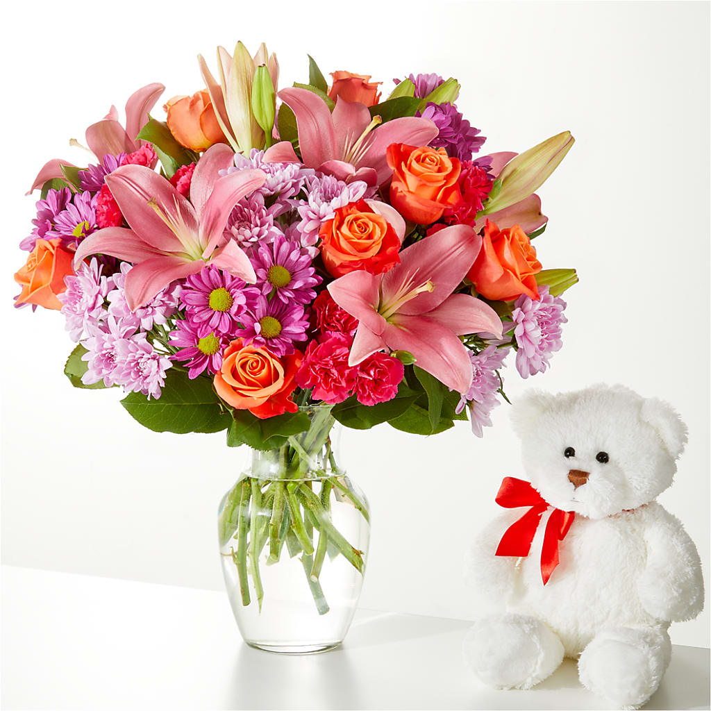 One and Only Bouquet and Bear Bundle – CHRISTINE'S CREATIONS FLOWER SHOP, West Haven CT