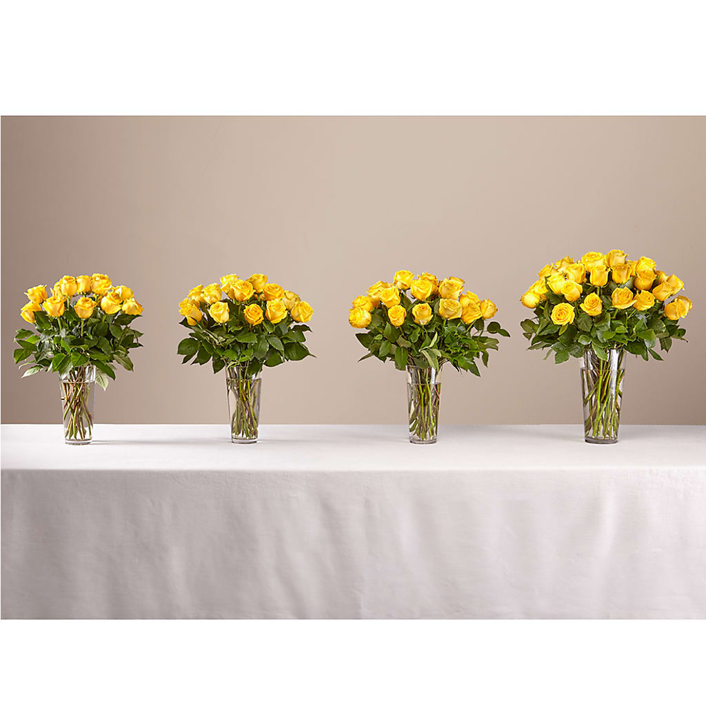 Long Stem Yellow Rose Bouquet – CHRISTINE'S CREATIONS FLOWER SHOP, West Haven CT