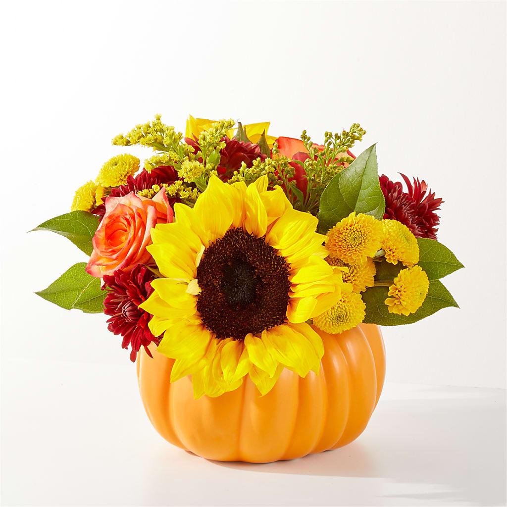 Golden Gourd Pumpkin Bouquet – CHRISTINE'S CREATIONS FLOWER SHOP, West Haven CT