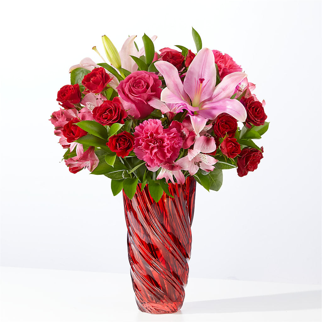 In Love Bouquet with Luxe Swirl Vase – CHRISTINE'S CREATIONS FLOWER SHOP, West Haven CT