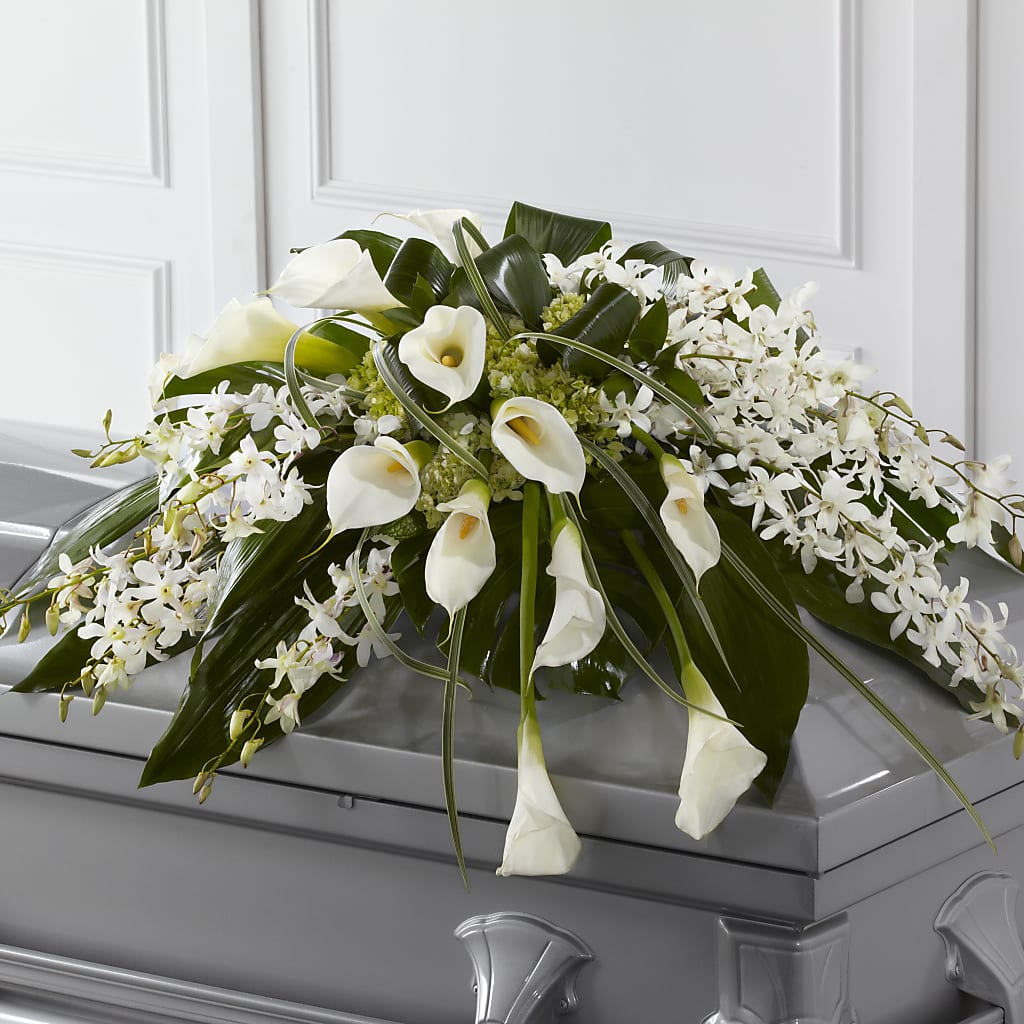 Angel Wings Casket Spray – CHRISTINE'S CREATIONS FLOWER SHOP, West Haven CT