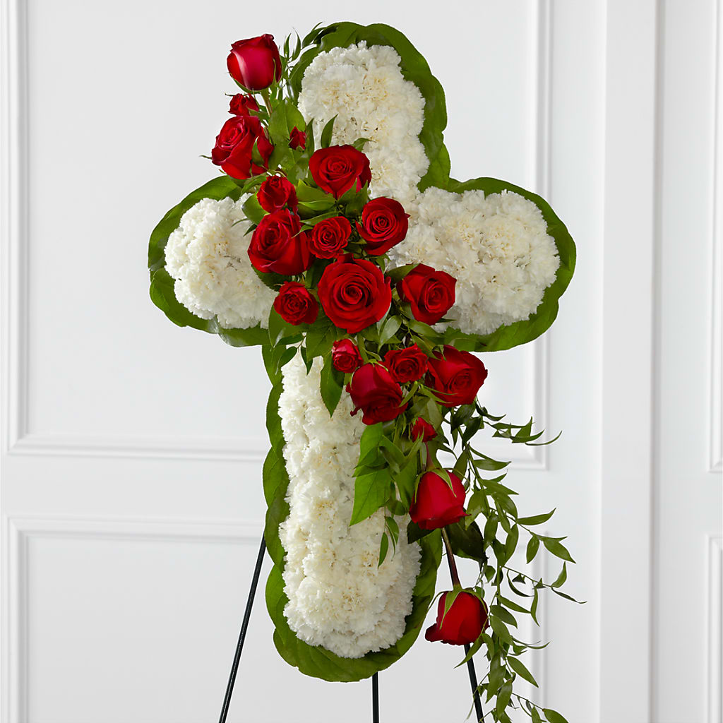 Floral Cross Easel – CHRISTINE'S CREATIONS FLOWER SHOP, West Haven CT