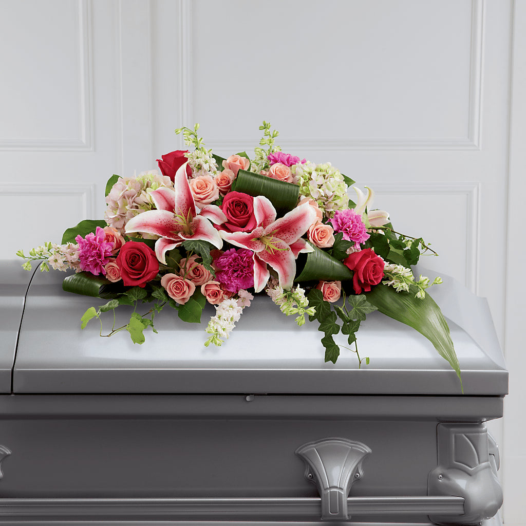 Splendid Grace Casket Spray – CHRISTINE'S CREATIONS FLOWER SHOP, West Haven CT
