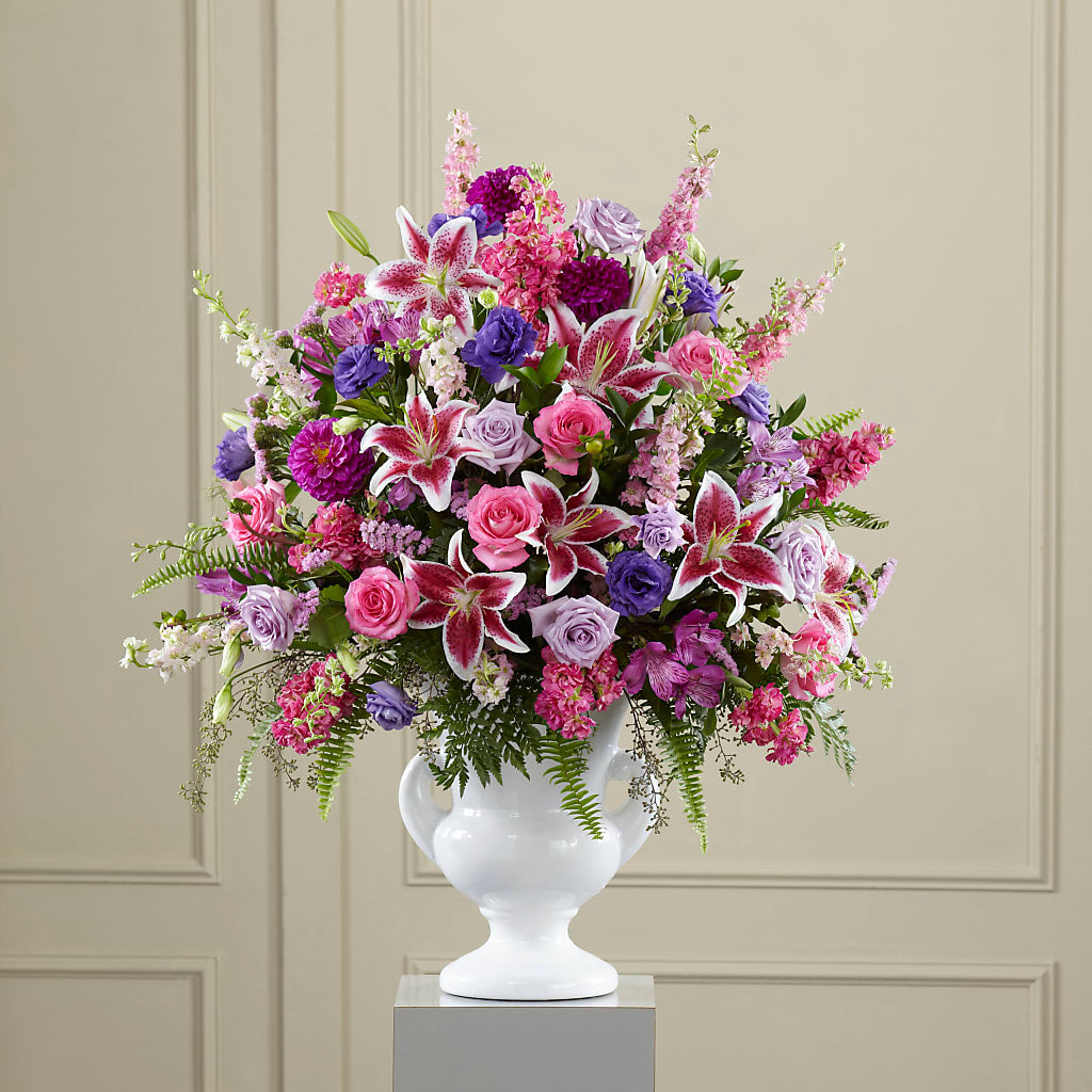 Peaceful Tribute Arrangement – CHRISTINE'S CREATIONS FLOWER SHOP, West Haven CT