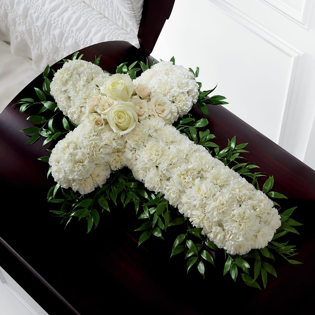 Peaceful Memories Casket Spray (Standard) – CHRISTINE'S CREATIONS FLOWER SHOP, West Haven CT