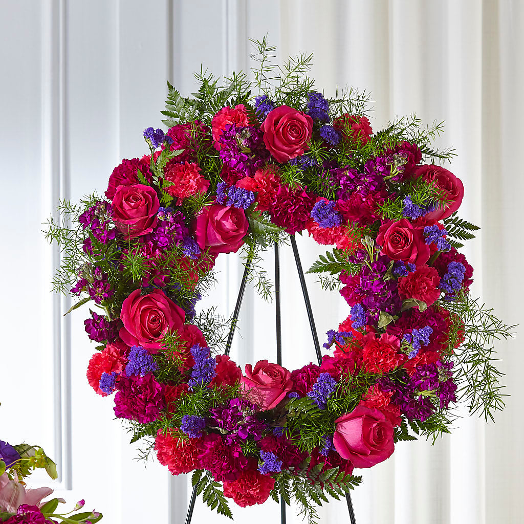 Calming Colors Wreath – CHRISTINE'S CREATIONS FLOWER SHOP, West Haven CT
