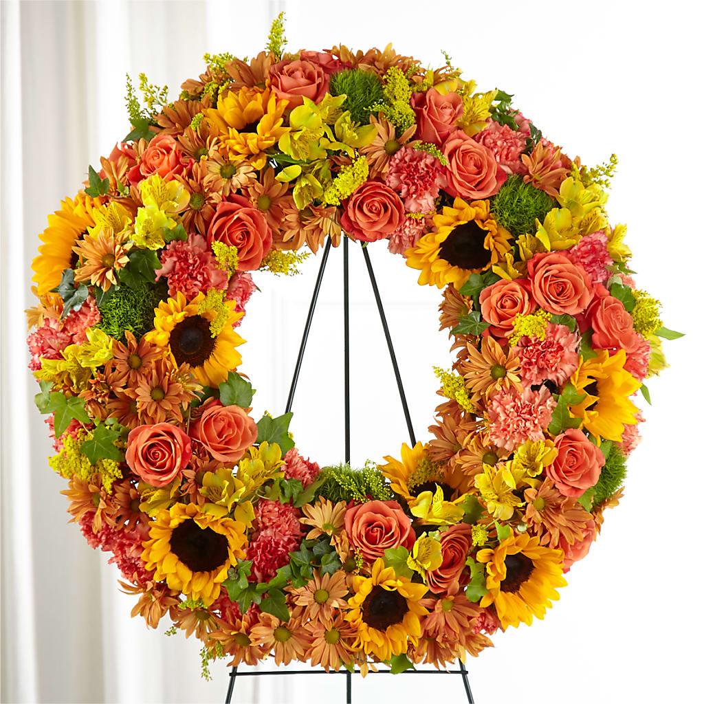 Autumnal Memories Wreath (Standard) – CHRISTINE'S CREATIONS FLOWER SHOP, West Haven CT