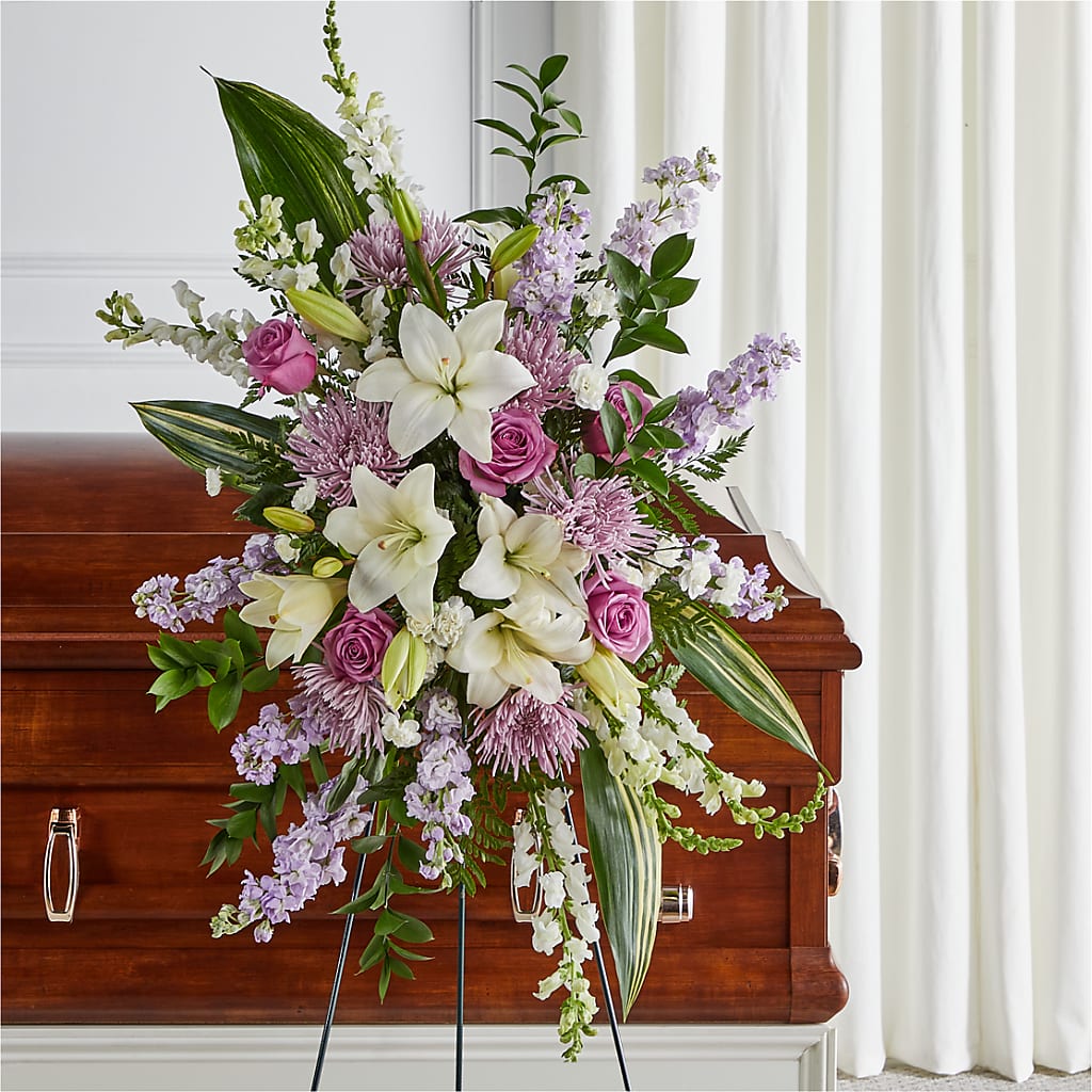 Grateful Hearts Standing Spray – CHRISTINE'S CREATIONS FLOWER SHOP, West Haven CT