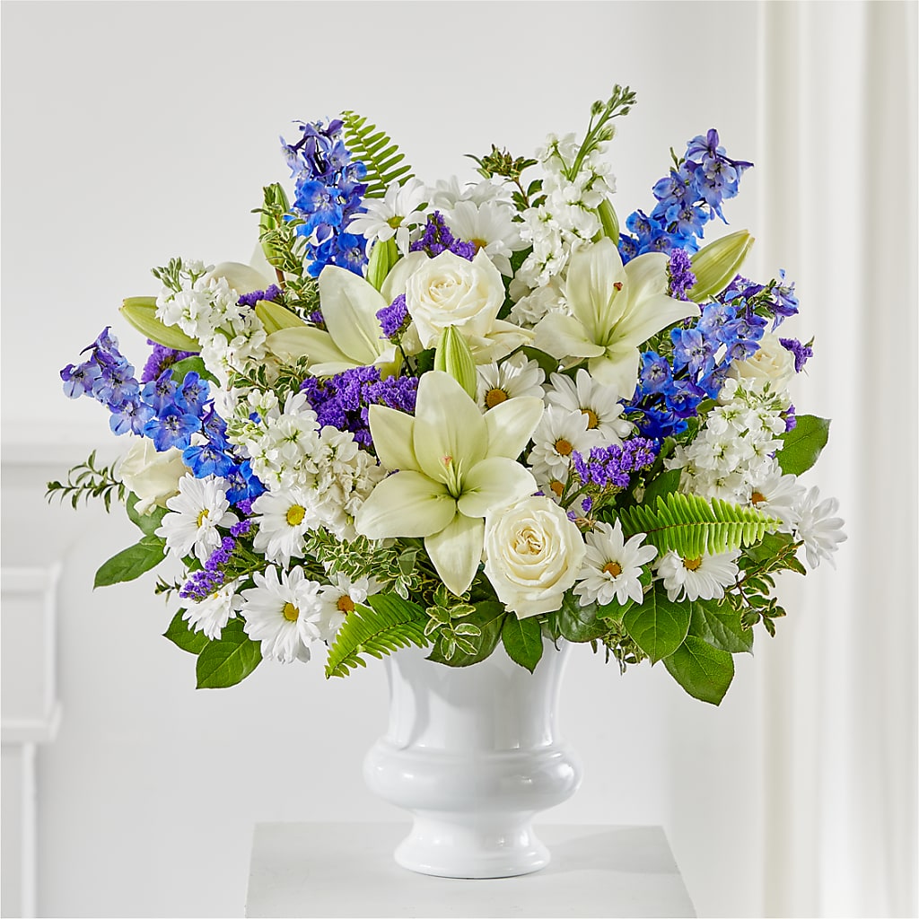 Expressions of Hope Urn Arrangement – CHRISTINE'S CREATIONS FLOWER SHOP, West Haven CT