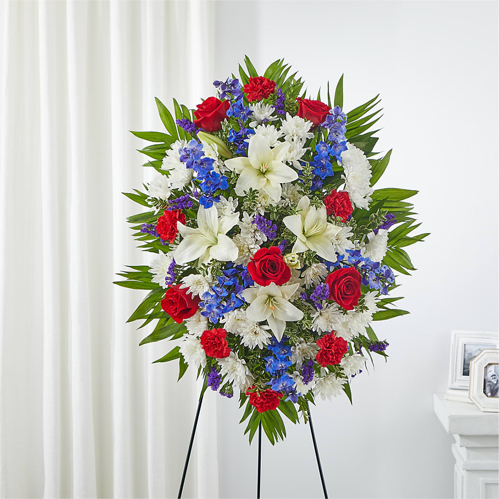 Cherished Service Standing Spray – CHRISTINE'S CREATIONS FLOWER SHOP, West Haven CT