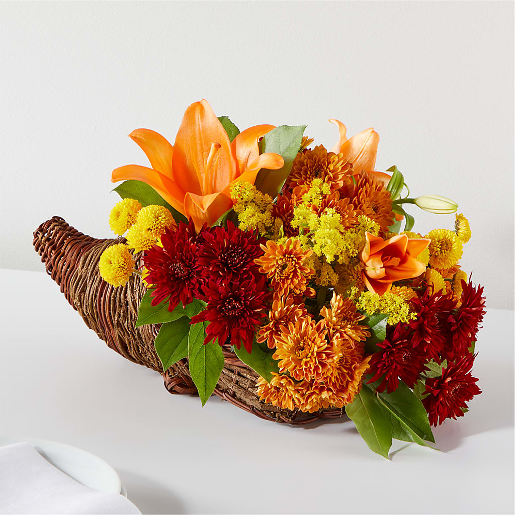 Bouquet of Blessings Cornucopia – CHRISTINE'S CREATIONS FLOWER SHOP, West Haven CT