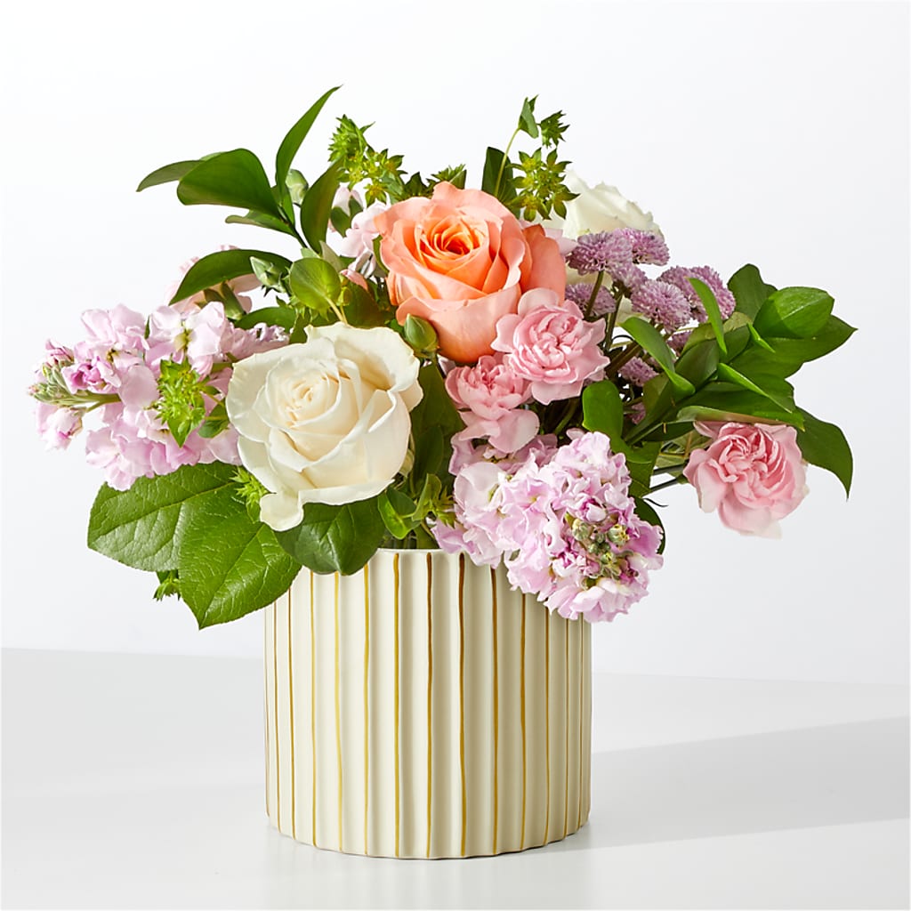 French Market Bouquet with Ivory Vase – CHRISTINE'S CREATIONS FLOWER SHOP, West Haven CT