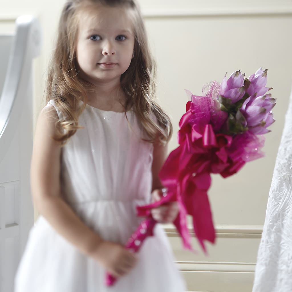Sparkle Pink Flower Girl Bouquet – CHRISTINE'S CREATIONS FLOWER SHOP, West Haven CT