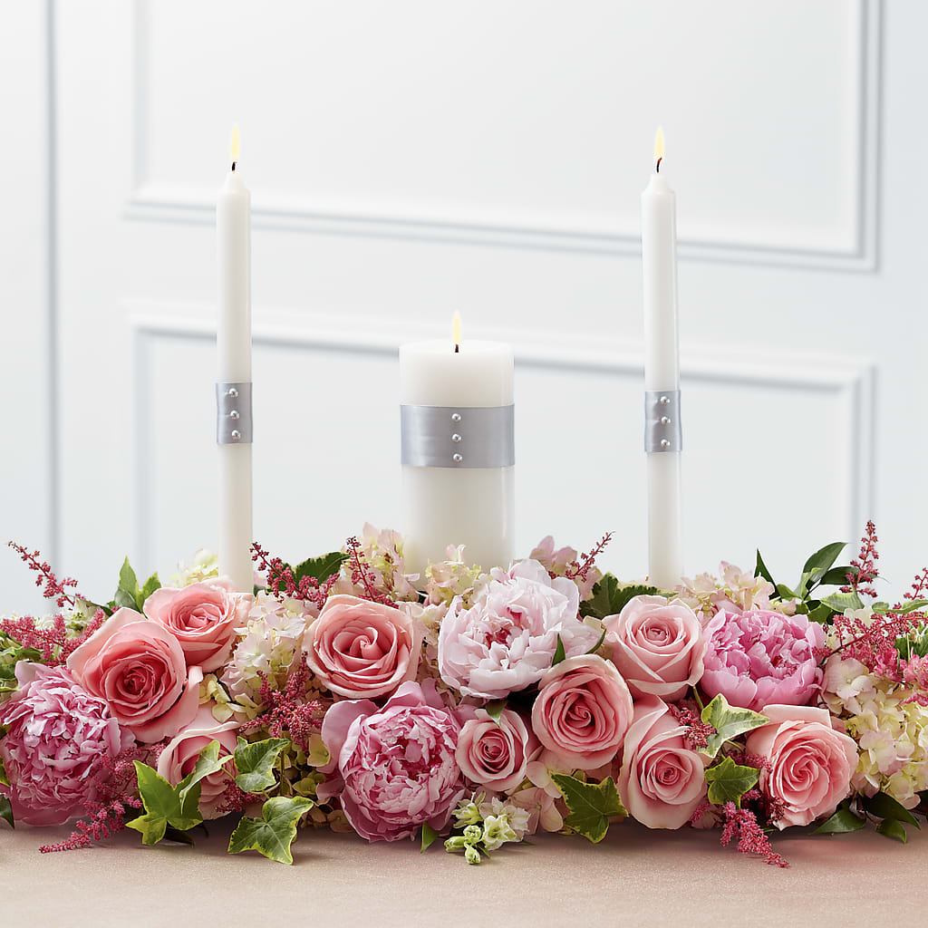 Worldwide Romance Unity Candle Arrangement – CHRISTINE'S CREATIONS FLOWER SHOP, West Haven CT