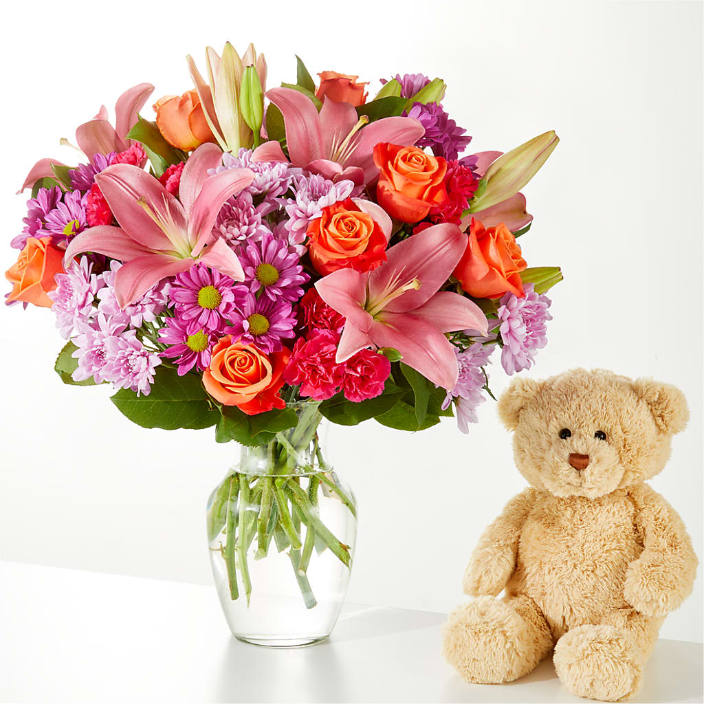One and Only Bouquet and Bear Bundle – CHRISTINE'S CREATIONS FLOWER SHOP, West Haven CT