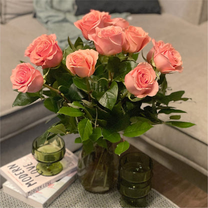 Long Stem Pink Rose Bouquet – CHRISTINE'S CREATIONS FLOWER SHOP, West Haven CT