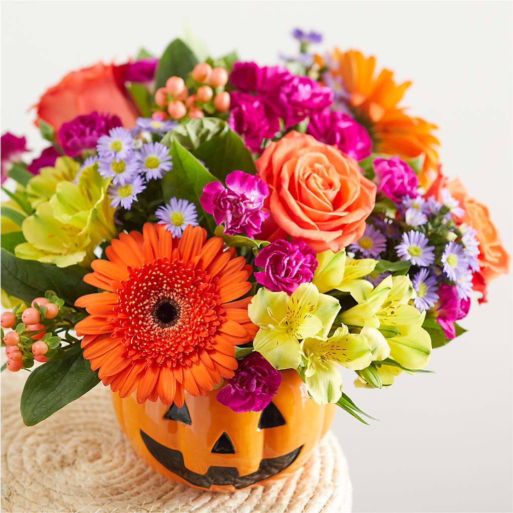 Tricks & Treats Pumpkin – CHRISTINE'S CREATIONS FLOWER SHOP, West Haven CT