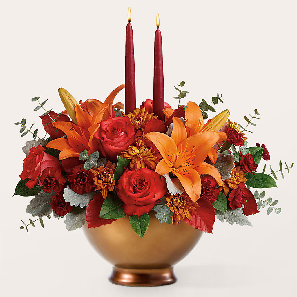 Fruits of Fall Centerpiece – CHRISTINE'S CREATIONS FLOWER SHOP, West Haven CT