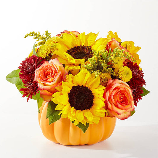 Golden Gourd Pumpkin Bouquet – CHRISTINE'S CREATIONS FLOWER SHOP, West Haven CT