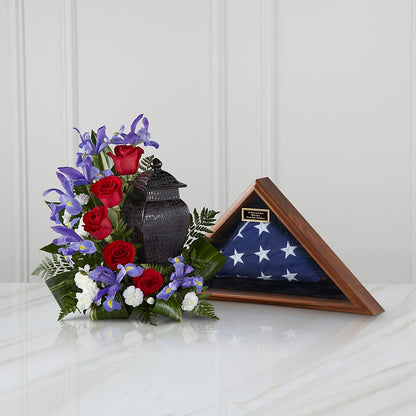 Patriotic Tribute Arrangement – CHRISTINE'S CREATIONS FLOWER SHOP, West Haven CT