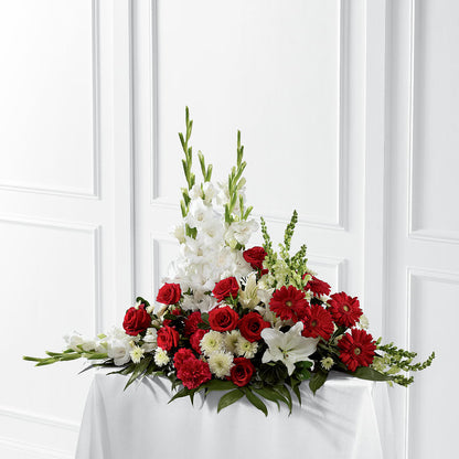 Crimson & White Arrangement – CHRISTINE'S CREATIONS FLOWER SHOP, West Haven CT