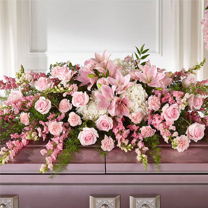Life & Remembrance Casket Spray – CHRISTINE'S CREATIONS FLOWER SHOP, West Haven CT
