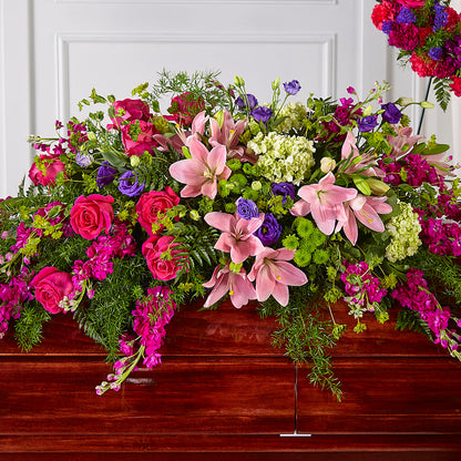 Radiant Tribute Casket Spray – CHRISTINE'S CREATIONS FLOWER SHOP, West Haven CT