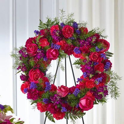 Calming Colors Wreath – CHRISTINE'S CREATIONS FLOWER SHOP, West Haven CT