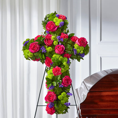 Tribute Rose Floral Cross – CHRISTINE'S CREATIONS FLOWER SHOP, West Haven CT