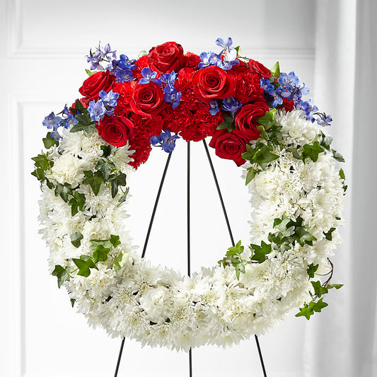 Patriotic Passion Wreath – CHRISTINE'S CREATIONS FLOWER SHOP, West Haven CT