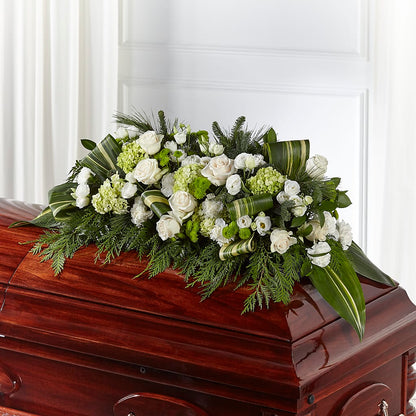 Hopeful Gesture Casket Spray – CHRISTINE'S CREATIONS FLOWER SHOP, West Haven CT