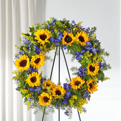 Bright Rays Wreath – CHRISTINE'S CREATIONS FLOWER SHOP, West Haven CT