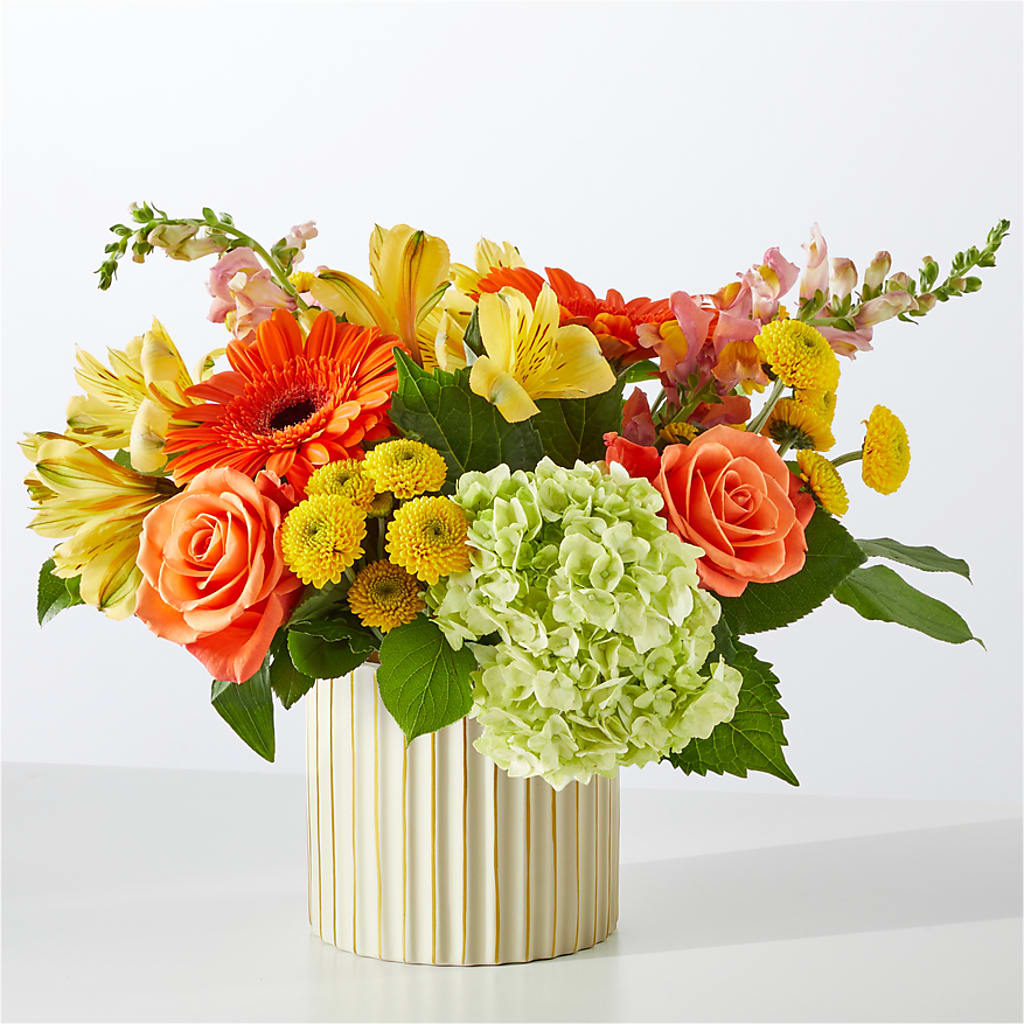 Autumn Sunshine Bouquet with Ivory Vase – CHRISTINE'S CREATIONS FLOWER SHOP, West Haven CT