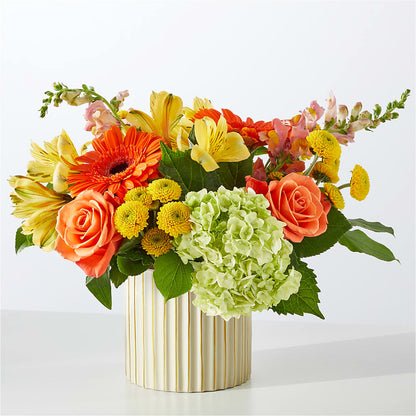Autumn Sunshine Bouquet with Ivory Vase – CHRISTINE'S CREATIONS FLOWER SHOP, West Haven CT