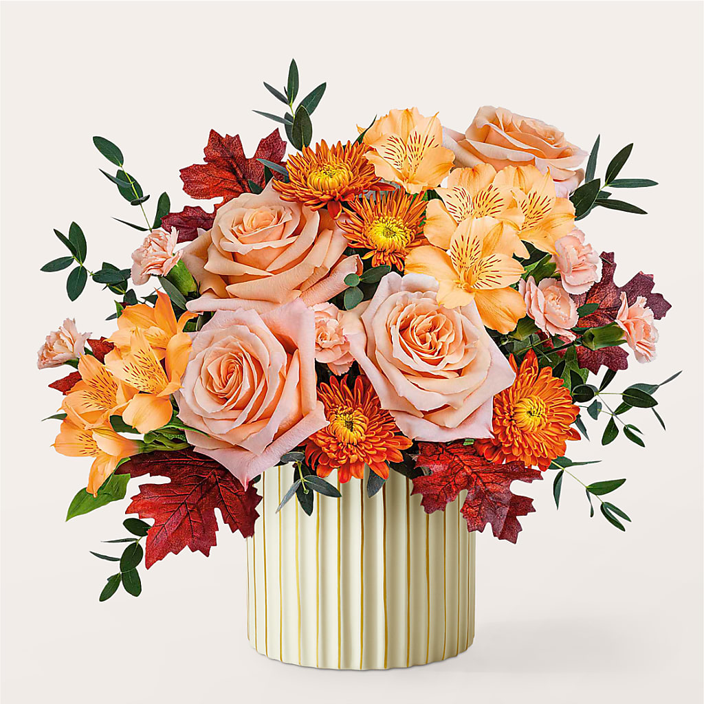 Spiced Latte Bouquet with Ivory Vase – CHRISTINE'S CREATIONS FLOWER SHOP, West Haven CT