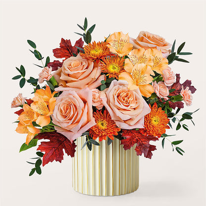 Spiced Latte Bouquet with Ivory Vase – CHRISTINE'S CREATIONS FLOWER SHOP, West Haven CT