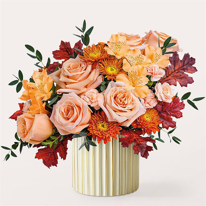 Spiced Latte Bouquet with Ivory Vase – CHRISTINE'S CREATIONS FLOWER SHOP, West Haven CT