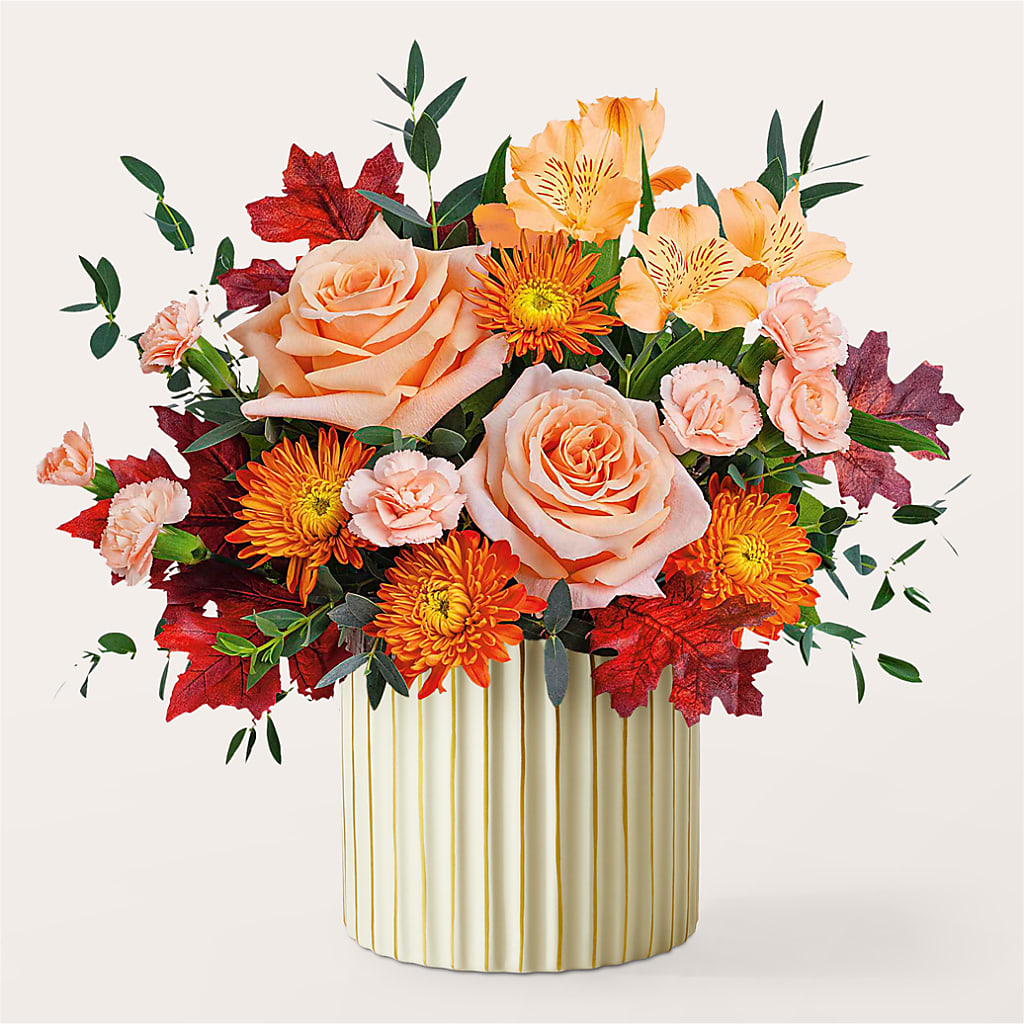 Spiced Latte Bouquet with Ivory Vase – CHRISTINE'S CREATIONS FLOWER SHOP, West Haven CT