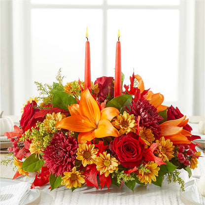 Autumn's Embrace Centerpiece – CHRISTINE'S CREATIONS FLOWER SHOP, West Haven CT