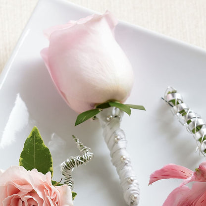Pink Rose Boutonniere – CHRISTINE'S CREATIONS FLOWER SHOP, West Haven CT