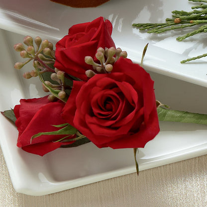 Red Spray Rose Boutonniere – CHRISTINE'S CREATIONS FLOWER SHOP, West Haven CT