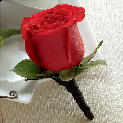 Red Rose Boutonniere – CHRISTINE'S CREATIONS FLOWER SHOP, West Haven CT