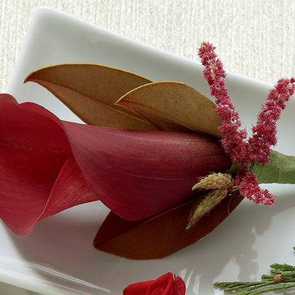 Red Calla Boutonniere – CHRISTINE'S CREATIONS FLOWER SHOP, West Haven CT